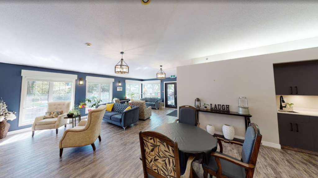 Open living and dining space at retirement home