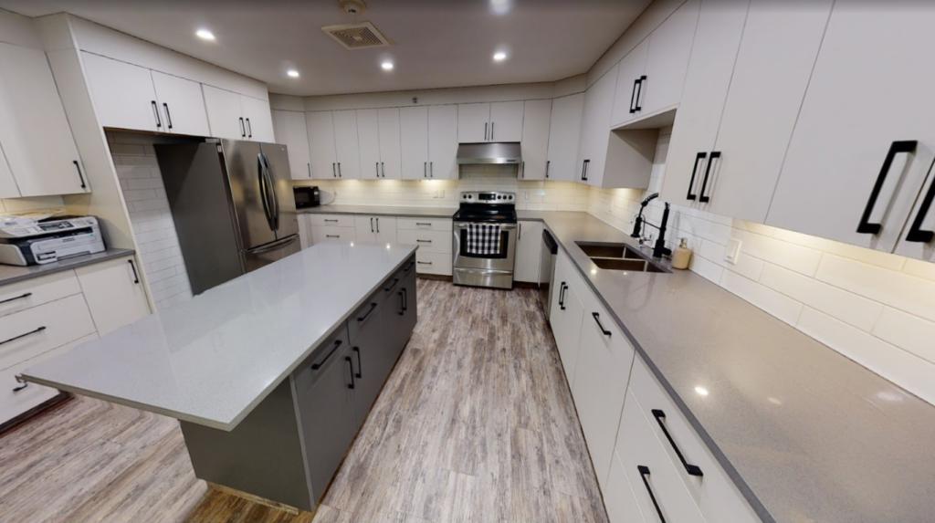 Retirement home kitchen preparation area